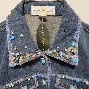 Mary Frances Blue Jean Jacket with Colorful Embellishments